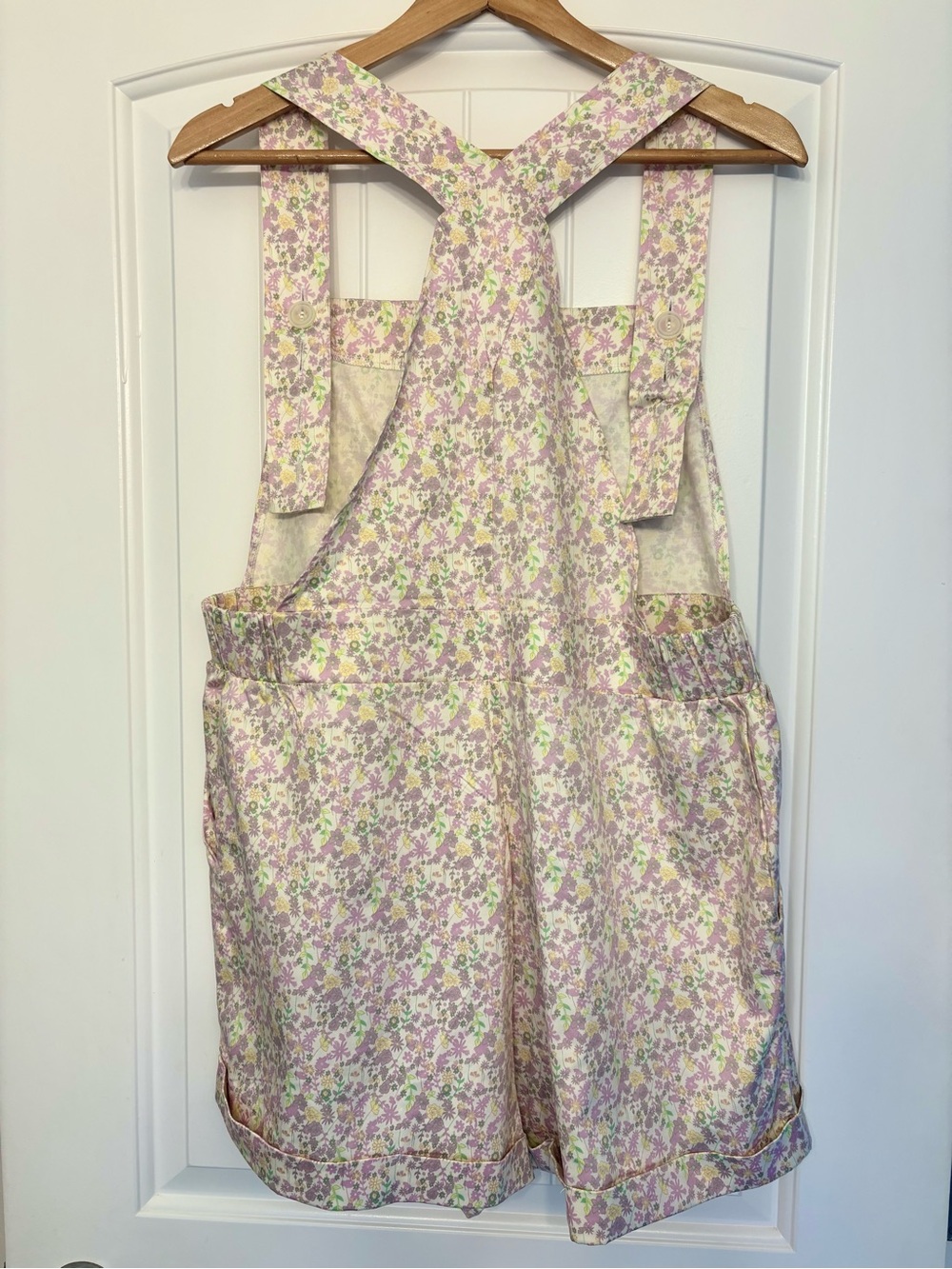 Smash + Tess Floral Overall Shorts | Size XL - Picture 4 of 6